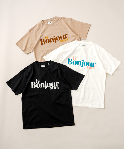 417 EDIFICE（フォーワンセブンエディフィス）の「LE BONJOUR SURF 417別注 LOGO tee（Tシャツ/カットソー・メンズ・ブラック/ホワイト/ベージュ・MEDIUM/LARGE）」の4枚目の写真