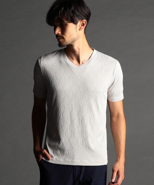 ブリスターバスケットＶネック半袖プルオーバー（Tシャツ/カットソー）｜NICOLE CLUB FOR MEN（ニコルクラブフォーメン）