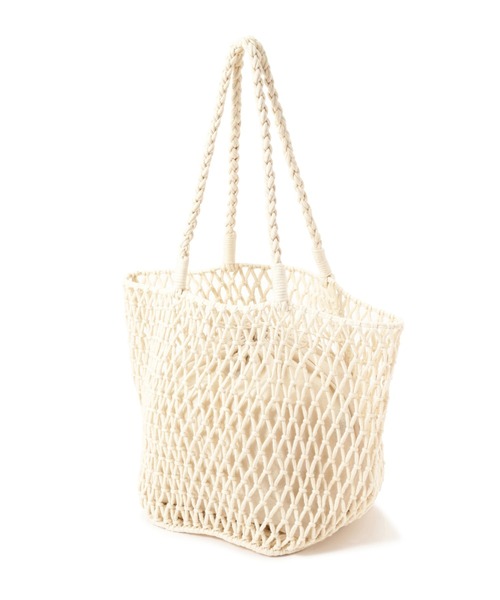 Vincent Pradier（ヴァンサンプラディエ）の「(VINCENT PRADIER)巾着袋付きメッシュトートバッグ（トートバッグ・レディース・ブラック/ホワイト・FREE）」の4枚目の写真