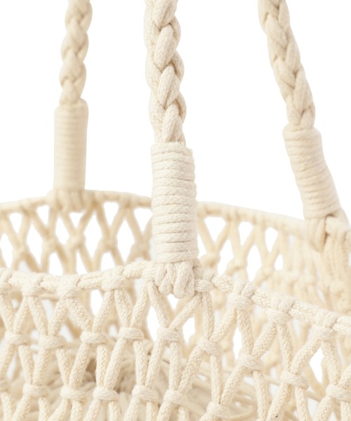 Vincent Pradier（ヴァンサンプラディエ）の「(VINCENT PRADIER)巾着袋付きメッシュトートバッグ（トートバッグ・レディース・ブラック/ホワイト・FREE）」の6枚目の写真