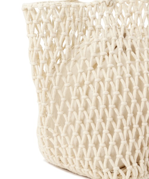 Vincent Pradier（ヴァンサンプラディエ）の「(VINCENT PRADIER)巾着袋付きメッシュトートバッグ（トートバッグ・レディース・ブラック/ホワイト・FREE）」の7枚目の写真