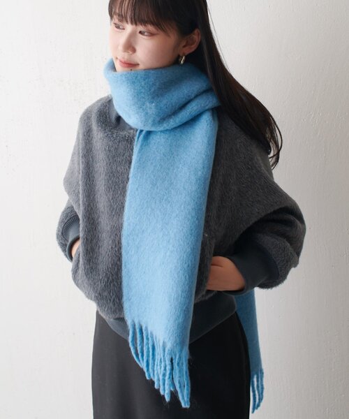 Lui's（ルイス）の「カラーブークレーマフラー（マフラー・レディース・ブルー/イエロー/ブラック・FREE）」の17枚目の写真