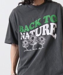 MODISH GAZE BACK TO NATURE ピグメント加工 ビッグシルエットTシャツ　半袖
