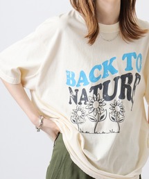 MODISH GAZE BACK TO NATURE ピグメント加工 ビッグシルエットTシャツ 半袖