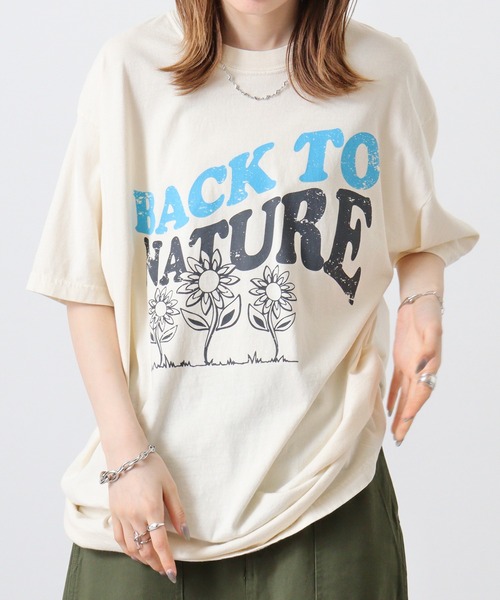 MODISH GAZE(モディシュガゼ)の「MODISH GAZE BACK TO NATURE ピグメント加工 ビッグシルエットTシャツ 半袖(Tシャツ/カットソー・メンズ・アイボリー/ネイビー/スミクロ・F)」の22枚目の写真