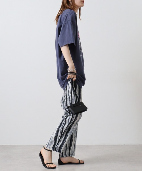 MODISH GAZE(モディシュガゼ)の「MODISH GAZE BACK TO NATURE ピグメント加工 ビッグシルエットTシャツ 半袖(Tシャツ/カットソー・メンズ・アイボリー/ネイビー/スミクロ・F)」の14枚目の写真