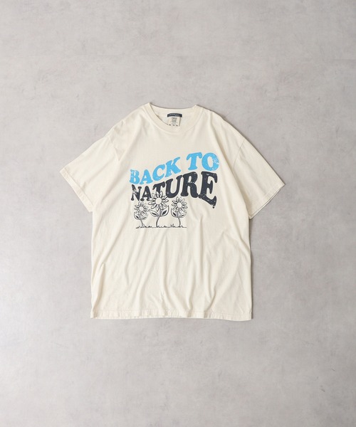 MODISH GAZE(モディシュガゼ)の「MODISH GAZE BACK TO NATURE ピグメント加工 ビッグシルエットTシャツ 半袖(Tシャツ/カットソー・メンズ・アイボリー/ネイビー/スミクロ・F)」の17枚目の写真