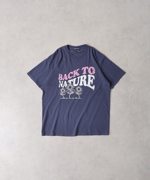 MODISH GAZE(モディシュガゼ)の「MODISH GAZE BACK TO NATURE ピグメント加工 ビッグシルエットTシャツ 半袖(Tシャツ/カットソー・メンズ・アイボリー/ネイビー/スミクロ・F)」の19枚目の写真