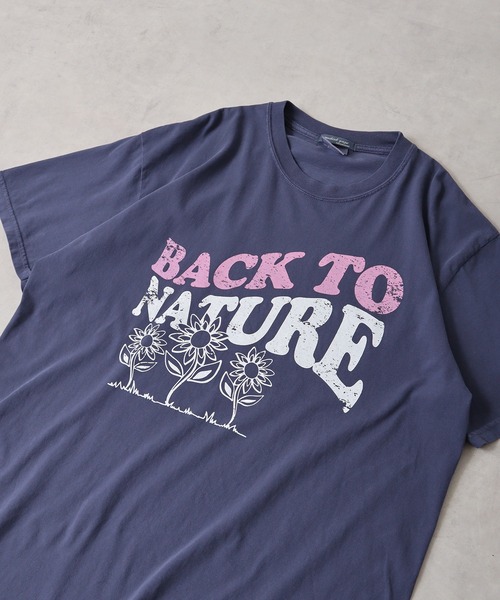 MODISH GAZE(モディシュガゼ)の「MODISH GAZE BACK TO NATURE ピグメント加工 ビッグシルエットTシャツ 半袖(Tシャツ/カットソー・メンズ・アイボリー/ネイビー/スミクロ・F)」の21枚目の写真