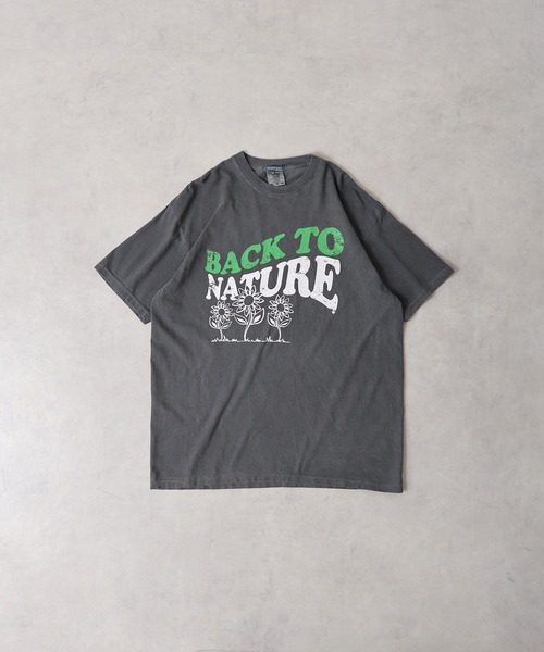 MODISH GAZE(モディシュガゼ)の「MODISH GAZE BACK TO NATURE ピグメント加工 ビッグシルエットTシャツ 半袖(Tシャツ/カットソー・メンズ・アイボリー/ネイビー/スミクロ・F)」の18枚目の写真
