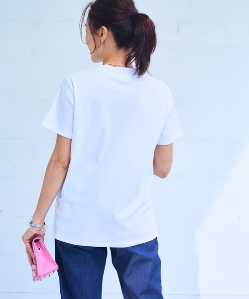 CROSS FUNCTION(クロスファンクション)の「《シワになりにくい・なめらか》正解ハイネックTシャツ【CF/クロスファンクション】(Tシャツ/カットソー・レディース・ブラック/ラベンダー/サックスブルー/オフホワイト・M/L/LL/3L/4L)」の14枚目の写真