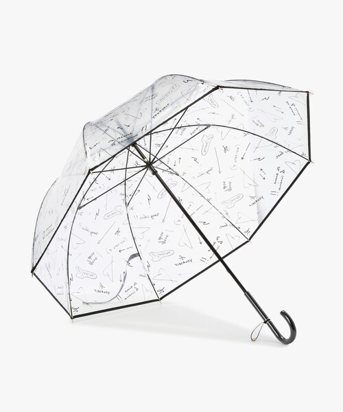 agnes b.（アニエスベー）の「手描き文字柄 ビニール傘（長傘・レディース・ブラック・FREE）」の5枚目の写真