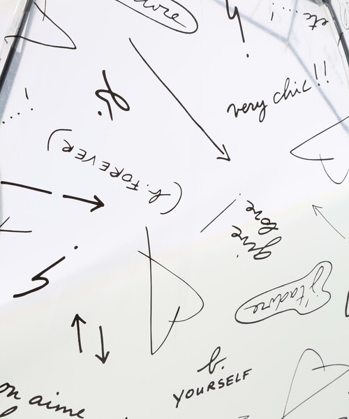 agnes b.（アニエスベー）の「手描き文字柄 ビニール傘（長傘・レディース・ブラック・FREE）」の4枚目の写真