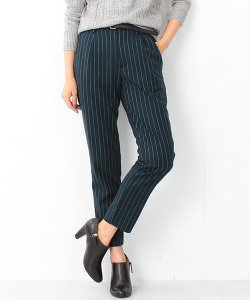 BEAMS LIGHTS Women's（ビームスライツ ウィメンズ）の「BEAMS LIGHTS / ウォッシャブル ベルト付ストライプパンツ（その他パンツ・レディース・グレー/ブラック/ネイビー・36/40/38）」の20枚目の写真