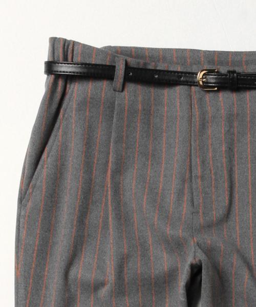 BEAMS LIGHTS Women's（ビームスライツ ウィメンズ）の「BEAMS LIGHTS / ウォッシャブル ベルト付ストライプパンツ（その他パンツ・レディース・グレー/ブラック/ネイビー・36/40/38）」の8枚目の写真