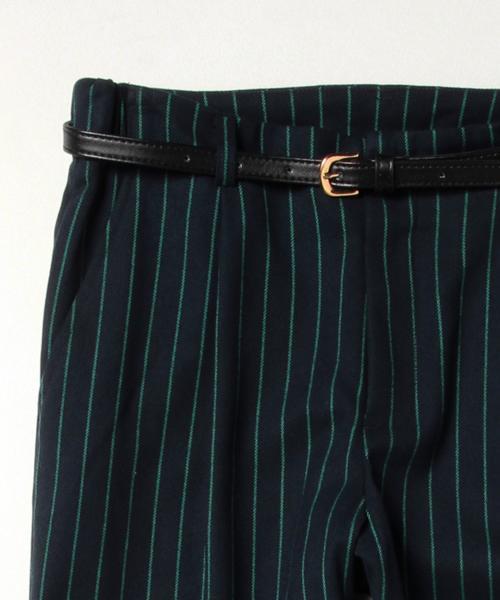 BEAMS LIGHTS Women's（ビームスライツ ウィメンズ）の「BEAMS LIGHTS / ウォッシャブル ベルト付ストライプパンツ（その他パンツ・レディース・グレー/ブラック/ネイビー・36/40/38）」の10枚目の写真