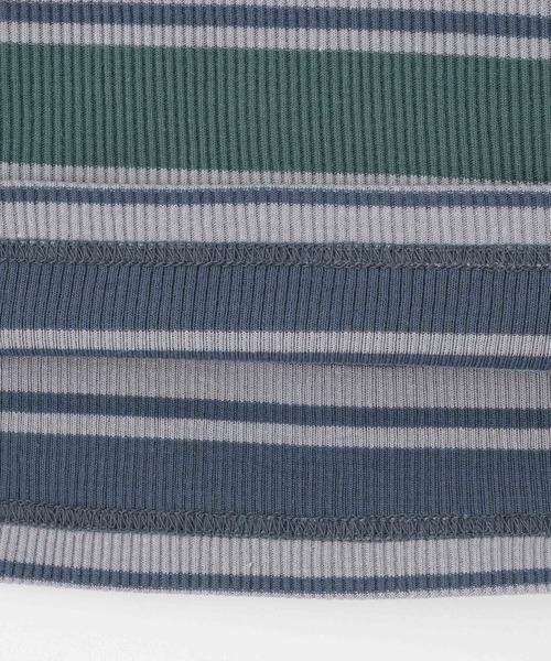 X-girl(エックスガール)の「STRIPED BABY POLO TOP(ポロシャツ・レディース・ネイビー/バーガンディー・M/S)」の8枚目の写真