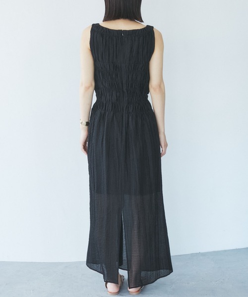 VIS（ビス）の「シャーリングロングドレス（ワンピース・レディース・ブラック/サックスブルー・FREE）」の22枚目の写真