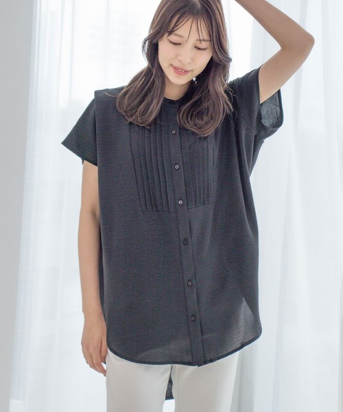 Jayro（ジャイロ）の「ピンタックブラウス（シャツ/ブラウス・レディース・ブラック/カーキ/グレー系その他/ホワイト系その他・M）」の3枚目の写真