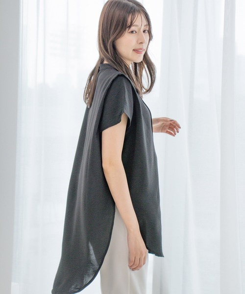 Jayro（ジャイロ）の「ピンタックブラウス（シャツ/ブラウス・レディース・ブラック/カーキ/グレー系その他/ホワイト系その他・M）」の8枚目の写真