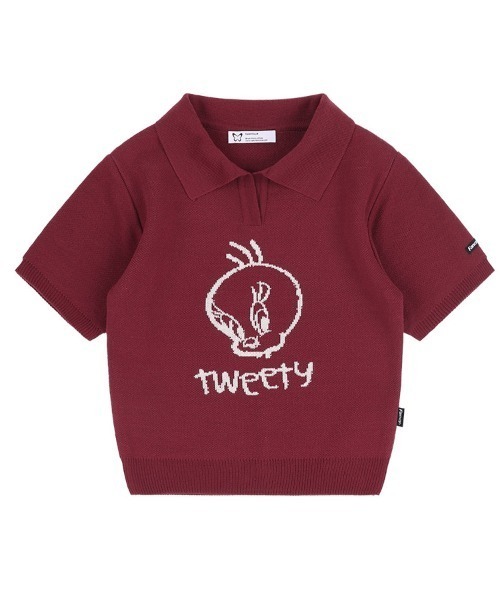 Tシャツ・カットソー NASTY FANCY CLUB[FANCY X TW]TWEETY COLLAR KNIT C/TEE 4BTR899 A'GEM/9 × .kom 『 FANCY CLUB/ファンシークラブ』 TWEETY