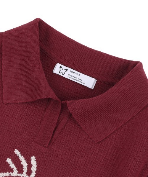 tシャツ A'GEM/9 × .kom 「 FANCY CLUB/ファンシークラブ」 TWEETY COLLAR KNIT CROP TEE/カラーニ FANCY CLUB tシャツ A'GEM/9 × .kom 「 CLUB/ファンシークラブ