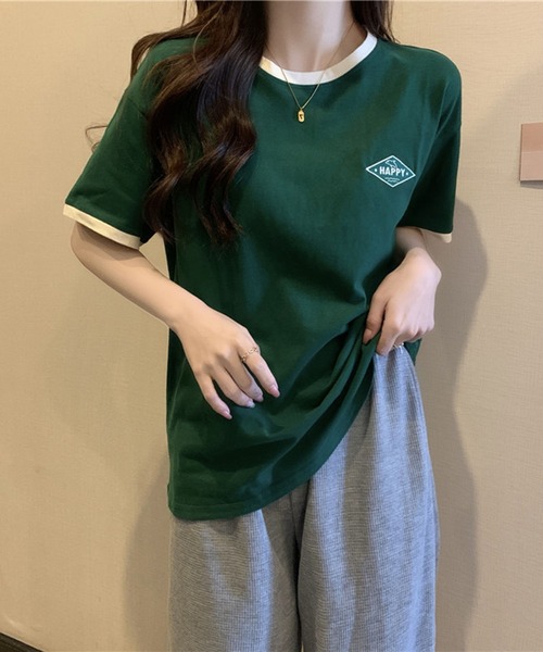 Teem Store（チームストア）の「ワンポイント リンガー Tシャツ（Tシャツ/カットソー・レディース・グリーン・2XL/XL）」の8枚目の写真