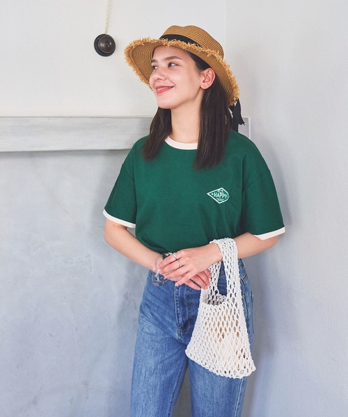 Teem Store（チームストア）の「ワンポイント リンガー Tシャツ（Tシャツ/カットソー・レディース・グリーン・2XL/XL）」の2枚目の写真