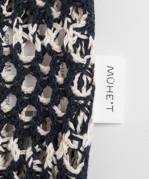 MUHET（ミュエータ）の「ハーフジップメッシュニット（ニット/セーター・レディース・アイボリー/ブラウン/ネイビー・X-LARGE/MEDIUM）」の13枚目の写真