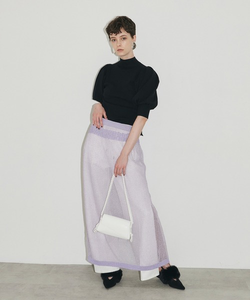 セール】ラメメッシュニットシアースカート（スカート）｜LA BELLE