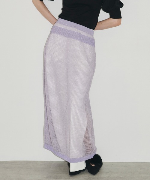 タグ付新品☆シアーティアードLONGニットスカート☆ラベルエチュード⭐︎0サイズ セール】ラメメッシュニットシアースカート（スカート）｜LA BELLE