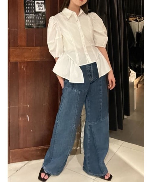 tシャツ Volume sleeve docking blouse　ボリュームスリーブドッキングブラウス レディース HeRIN.CYE | Volume sleeve docking blouse (シャツ・ブラウス
