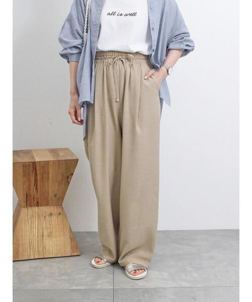 Samansa Mos2 blue（サマンサモスモスブルー）の「リネンタッチイージーパンツ（その他パンツ・レディース・チャコールグレー/カーキ/パープル・F）」の14枚目の写真