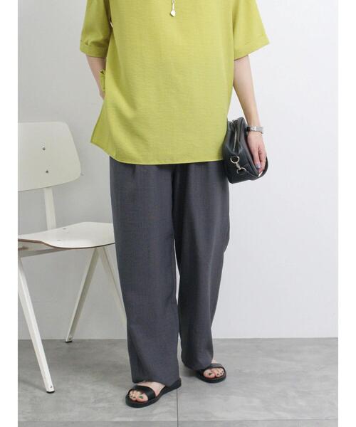 Samansa Mos2 blue（サマンサモスモスブルー）の「リネンタッチイージーパンツ（その他パンツ・レディース・チャコールグレー/カーキ/パープル・F）」の11枚目の写真
