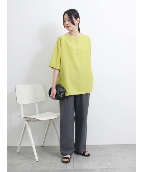 Samansa Mos2 blue（サマンサモスモスブルー）の「リネンタッチイージーパンツ（その他パンツ・レディース・チャコールグレー/カーキ/パープル・F）」の10枚目の写真