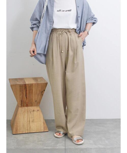 Samansa Mos2 blue（サマンサモスモスブルー）の「リネンタッチイージーパンツ（その他パンツ・レディース・チャコールグレー/カーキ/パープル・F）」の8枚目の写真