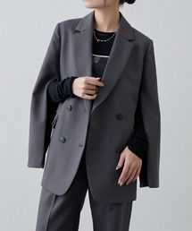 Lui's（ルイス）の「【 オケージョン◎ 】2WAYスリーブストレッチツイルオーバーダブルジャケット（テーラードジャケット）」