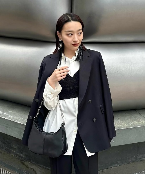 Lui's（ルイス）の「【 オケージョン◎ 】2WAYスリーブストレッチツイルオーバーダブルジャケット（テーラードジャケット・レディース・ベージュ/ブラック/オリーブ/グレー/ベージュ系その他/ダークグレー・FREE）」の18枚目の写真