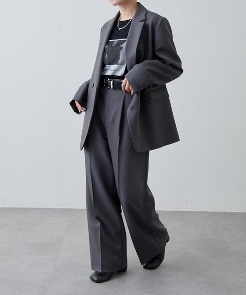 Lui's FEMME 2WAYスリーブストレッチツイルオーバダブルジャケット黒 Lui's（ルイス）の「2WAYスリーブストレッチツイルオーバダブル