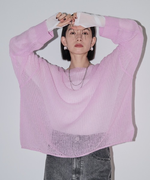 ずとまよ モヘアタッチニット Lサイズ ラベンダー SUNANEKO Mohair Touch Knit (Lavender) - ZUTOMAYO MART