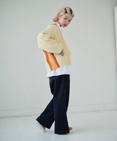 HCAE（エイチシーエーイー）の「HCAE カラーブロックニットカーディガン（カーディガン/ボレロ・レディース・ホワイト/ブラック/グレー・FREE）」の9枚目の写真