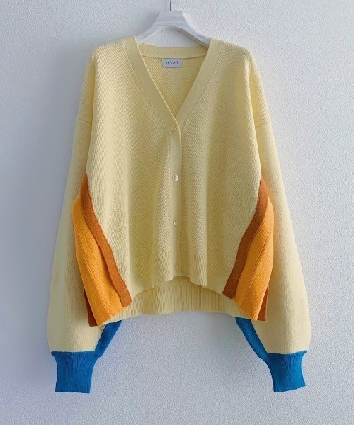 HCAE（エイチシーエーイー）の「HCAE カラーブロックニットカーディガン（カーディガン/ボレロ・レディース・ホワイト/ブラック/グレー・FREE）」の13枚目の写真