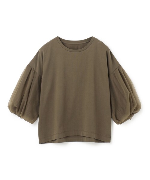 UNFILO(アンフィーロ)の「チュールレイヤード Tシャツ(Tシャツ/カットソー・レディース・ブラック系/カーキ系/ベージュ系・X-LARGE)」の12枚目の写真