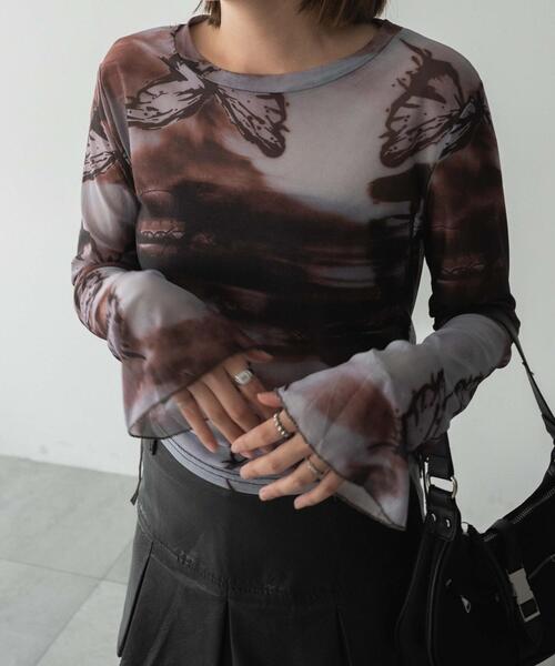 dispark（ディスパーク）の「DISPARK/サイドギャザープリントロンT（Tシャツ/カットソー・レディース・その他1/その他4/その他3/その他2・FREE）」の2枚目の写真