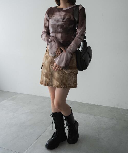 dispark（ディスパーク）の「DISPARK/サイドギャザープリントロンT（Tシャツ/カットソー・レディース・その他1/その他4/その他3/その他2・FREE）」の6枚目の写真