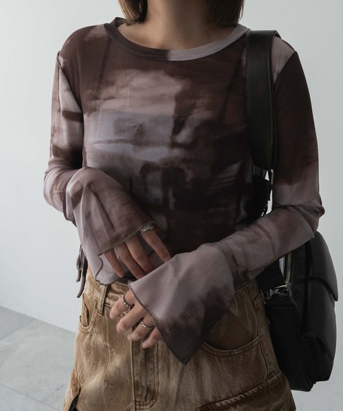 dispark（ディスパーク）の「DISPARK/サイドギャザープリントロンT（Tシャツ/カットソー・レディース・その他1/その他4/その他3/その他2・FREE）」の4枚目の写真