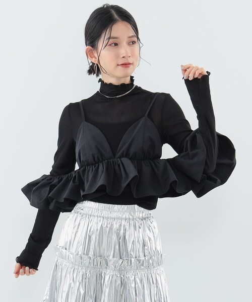 CAROLINA GLASER（カロリナ グレイサー）の「オフショルダー ビスチェ（キャミソール・レディース・ピンク/ブラック・ONE SIZE）」の3枚目の写真