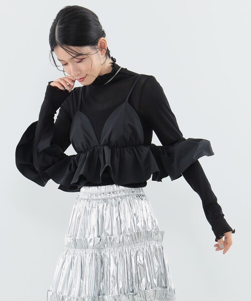 CAROLINA GLASER（カロリナ グレイサー）の「オフショルダー ビスチェ（キャミソール・レディース・ピンク/ブラック・ONE SIZE）」の5枚目の写真