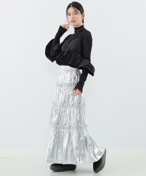 CAROLINA GLASER（カロリナ グレイサー）の「オフショルダー ビスチェ（キャミソール・レディース・ピンク/ブラック・ONE SIZE）」の6枚目の写真