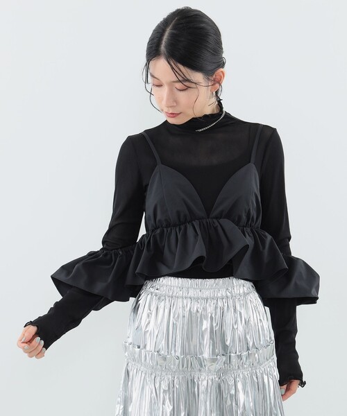 CAROLINA GLASER（カロリナ グレイサー）の「オフショルダー ビスチェ（キャミソール・レディース・ピンク/ブラック・ONE SIZE）」の7枚目の写真